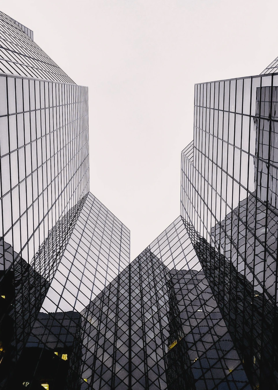 architectural photography of glass buildings
